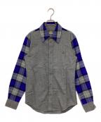 Vivienne Westwood manヴィヴィアン ウェストウッド マン）の古着「オーブ刺繍チェックシャツ」｜グレー×ブルー
