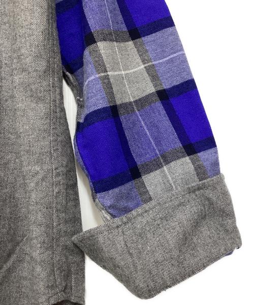 Vivienne Westwood man（ヴィヴィアン ウェストウッド マン）Vivienne Westwood man (ヴィヴィアン ウェストウッド マン) オーブ刺繍チェックシャツ グレー×ブルー サイズ:46の古着・服飾アイテム