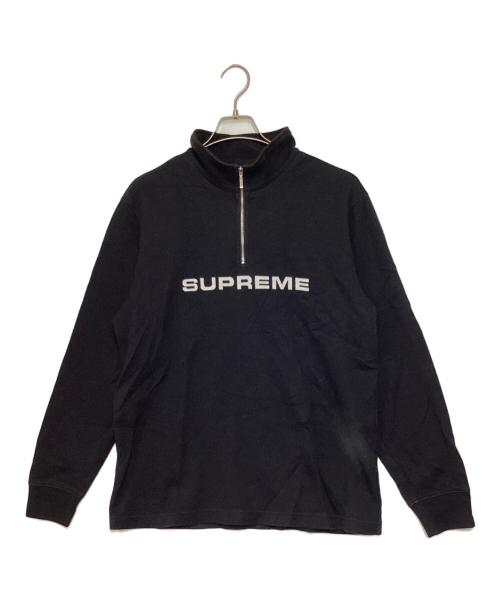 SUPREME（シュプリーム）Supreme (シュプリーム) Jacquard athletic half zip L/S Tee ブラック サイズ:Mの古着・服飾アイテム