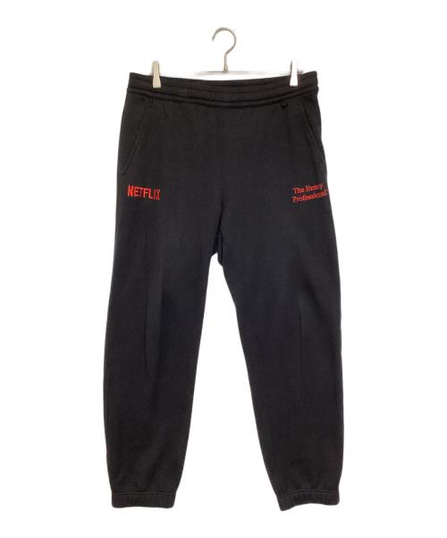 The Ennnoy Professional（ザ エンノイ プロフェッショナル）The Ennnoy Professional (ザ エンノイ プロフェッショナル) NETFLIX (ネットフリックス) スウェットパンツ ブラック×レッド サイズ:Lの古着・服飾アイテム