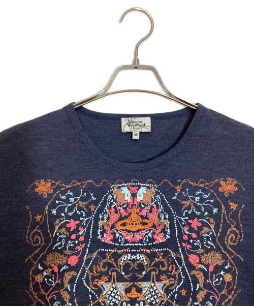 Vivienne Westwood man（ヴィヴィアン ウェストウッド マン）Vivienne Westwood man (ヴィヴィアン ウェストウッド マン) 刺繍カットソー ブルー サイズ:50の古着・服飾アイテム