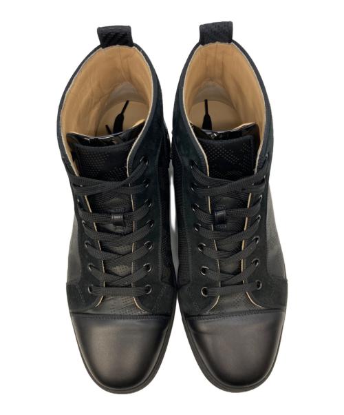 Christian Louboutin（クリスチャン・ルブタン）Christian Louboutin (クリスチャン・ルブタン) スウェード切替ハイカットスニーカー ブラック サイズ:41の古着・服飾アイテム