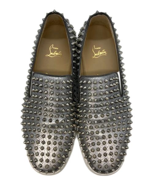 Christian Louboutin（クリスチャン・ルブタン）Christian Louboutin (クリスチャン・ルブタン) ローラーボート スタッズスリッポン シルバー サイズ:43の古着・服飾アイテム