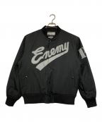 NEIGHBORHOOD×PUBLIC ENEMY×Majesticネイバーフッド×パブリック エネミー×マジェスティック）の古着「NH X PUBLIC ENEMY X MAJESTIC.BASEBALL JACKET」｜ブラック