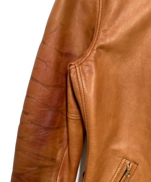 Schott（ショット）Schott (ショット) カウレザー シングル ライダースジャケット ブラウン サイズ:XLの古着・服飾アイテム