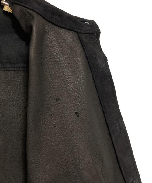 COMME des GARCONS HOMME PLUS（コムデギャルソンオムプリュス）COMME des GARCONS HOMME PLUS (コムデギャルソンオムプリュス) ピッグスキンレザーシャツ ブラック サイズ:Mの古着・服飾アイテム