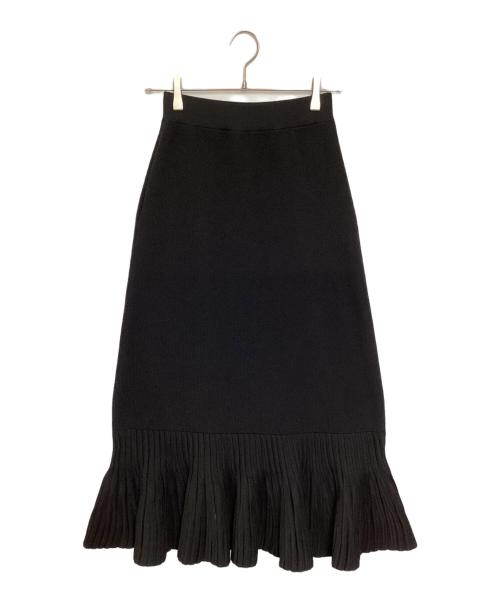 HeRIN.CYE（ヘリンドットサイ）HeRIN.CYE (ヘリンドットサイ) Pleated hem knit skirt ブラック サイズ:FREEの古着・服飾アイテム