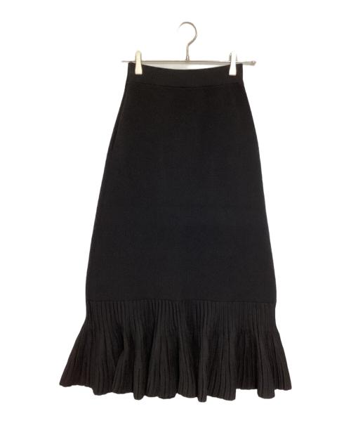 HeRIN.CYE（ヘリンドットサイ）HeRIN.CYE (ヘリンドットサイ) Pleated hem knit skirt ブラック サイズ:FREEの古着・服飾アイテム