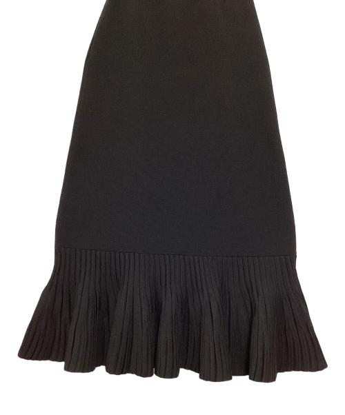 HeRIN.CYE（ヘリンドットサイ）HeRIN.CYE (ヘリンドットサイ) Pleated hem knit skirt ブラック サイズ:FREEの古着・服飾アイテム