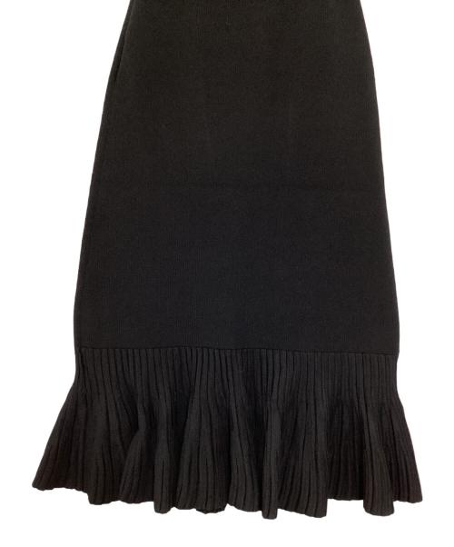 HeRIN.CYE（ヘリンドットサイ）HeRIN.CYE (ヘリンドットサイ) Pleated hem knit skirt ブラック サイズ:FREEの古着・服飾アイテム