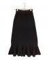 HeRIN.CYE（ヘリンドットサイ）の古着「Pleated hem knit skirt」｜ブラック