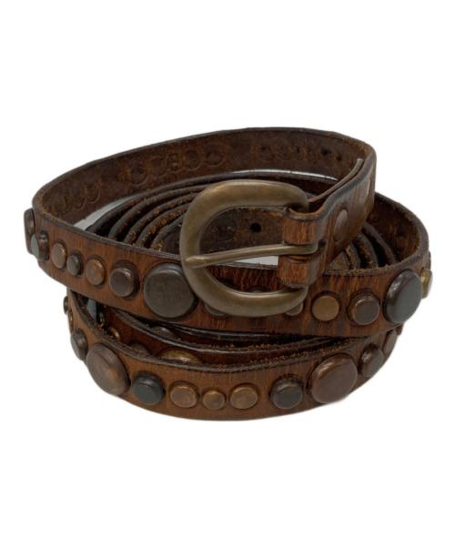 RRL（ダブルアールエル）RRL (ダブルアールエル) ロングナロースタッズベルト ブラウンの古着・服飾アイテム