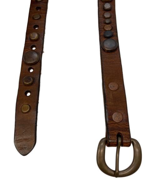 RRL（ダブルアールエル）RRL (ダブルアールエル) ロングナロースタッズベルト ブラウンの古着・服飾アイテム