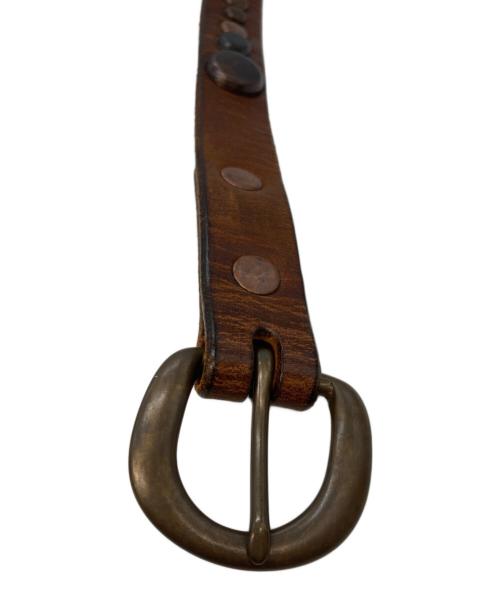 RRL（ダブルアールエル）RRL (ダブルアールエル) ロングナロースタッズベルト ブラウンの古着・服飾アイテム