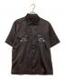 DIESEL（ディーゼル）の古着「サテン刺繍オープンカラーシャツ」｜ブラック
