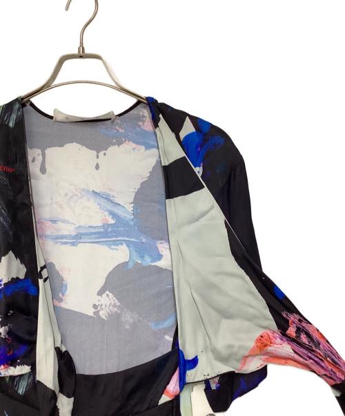 OFFWHITE（オフホワイト）OFFWHITE (オフホワイト) フルグラフィックドレスワンピース ブラック×ホワイト サイズ:38の古着・服飾アイテム