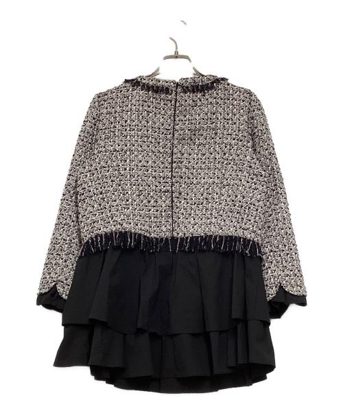 JUSGLITTY（ジャスグリッティー）JUSGLITTY (ジャスグリッティー) ツイードティアードプルオーバー ホワイト サイズ:2の古着・服飾アイテム