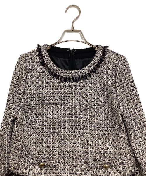 JUSGLITTY（ジャスグリッティー）JUSGLITTY (ジャスグリッティー) ツイードティアードプルオーバー ホワイト サイズ:2の古着・服飾アイテム