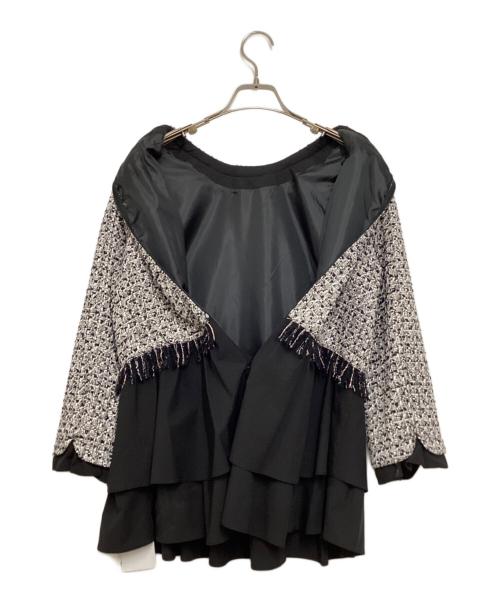 JUSGLITTY（ジャスグリッティー）JUSGLITTY (ジャスグリッティー) ツイードティアードプルオーバー ホワイト サイズ:2の古着・服飾アイテム