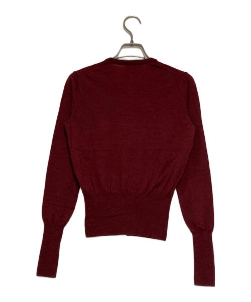 Vivienne Westwood RED LABEL（ヴィヴィアンウエストウッドレッドレーベル）Vivienne Westwood RED LABEL (ヴィヴィアンウエストウッドレッドレーベル) オーブ刺繍ニットカーディガン レッド サイズ:２の古着・服飾アイテム