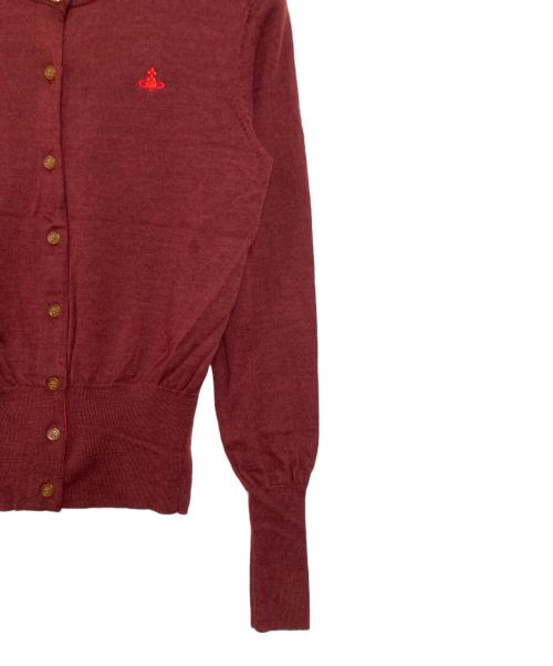 Vivienne Westwood RED LABEL（ヴィヴィアンウエストウッドレッドレーベル）Vivienne Westwood RED LABEL (ヴィヴィアンウエストウッドレッドレーベル) オーブ刺繍ニットカーディガン レッド サイズ:２の古着・服飾アイテム