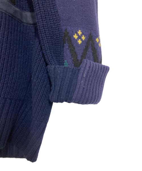 sacai（サカイ）sacai (サカイ) ニット ライダース ジャケット ネイビー サイズ:2の古着・服飾アイテム