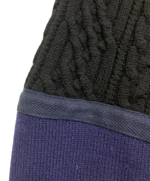 sacai（サカイ）sacai (サカイ) ニット ライダース ジャケット ネイビー サイズ:2の古着・服飾アイテム