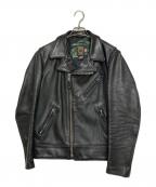 stussy×Schottステューシー×ショット）の古着「ダブルライダースジャケット」｜ブラック