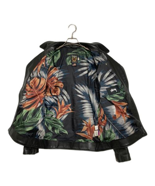 stussy（ステューシー）stussy (ステューシー) Schott (ショット) ダブルライダースジャケット ブラック サイズ:40の古着・服飾アイテム