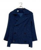 YOHJI YAMAMOTOヨウジヤマモト）の古着「カシミヤ混バックネックオープンダブルジャケット」｜ネイビー