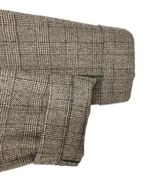 yohji yamamoto+noir（ヨウジヤマモトプリュスノアール）yohji yamamoto+noir (ヨウジヤマモトプリュスノアール) チェック柄裾プリーツジャケットセットアップ ブラウン サイズ:不明の古着・服飾アイテム