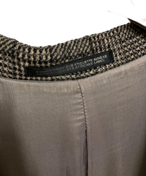 yohji yamamoto+noir（ヨウジヤマモトプリュスノアール）yohji yamamoto+noir (ヨウジヤマモトプリュスノアール) チェック柄裾プリーツジャケットセットアップ ブラウン サイズ:不明の古着・服飾アイテム