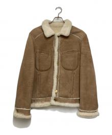 PAPAS（パパス）の古着「ムートンジャケット」｜ベージュ
