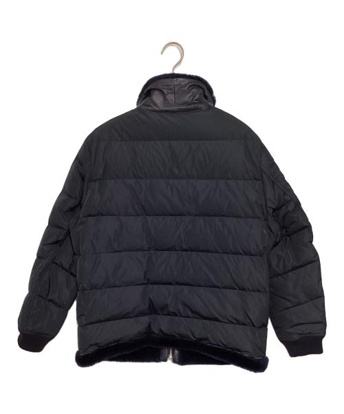 PAPAS PLUS（パパスプラス）PAPAS PLUS (パパスプラス) ムートン切替ダウンジャケット ネイビー サイズ:Mの古着・服飾アイテム