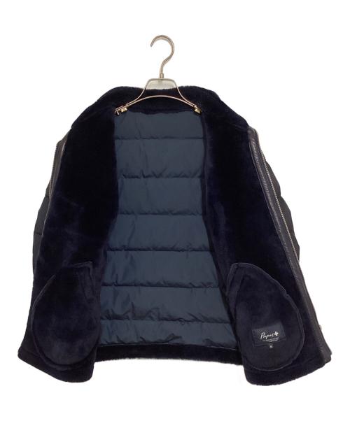 PAPAS PLUS（パパスプラス）PAPAS PLUS (パパスプラス) ムートン切替ダウンジャケット ネイビー サイズ:Mの古着・服飾アイテム
