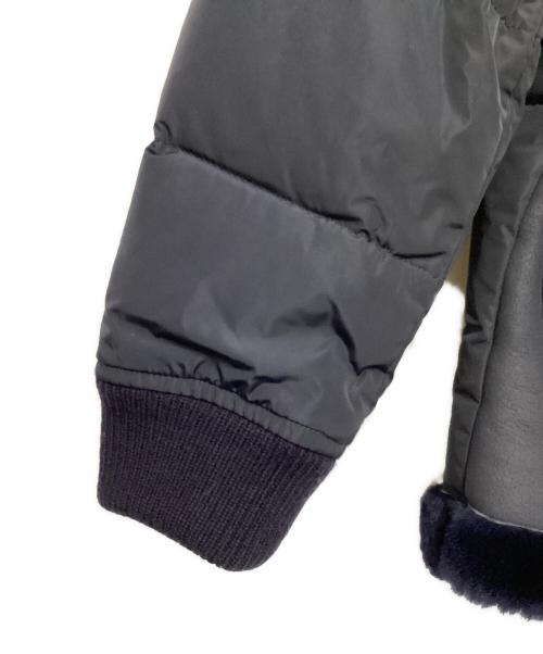 PAPAS PLUS（パパスプラス）PAPAS PLUS (パパスプラス) ムートン切替ダウンジャケット ネイビー サイズ:Mの古着・服飾アイテム