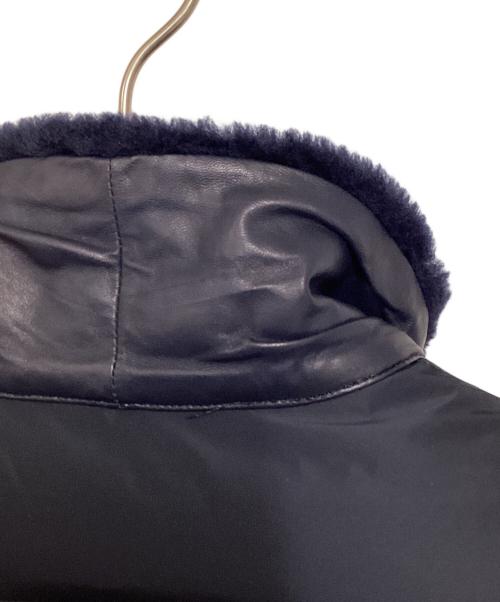 PAPAS PLUS（パパスプラス）PAPAS PLUS (パパスプラス) ムートン切替ダウンジャケット ネイビー サイズ:Mの古着・服飾アイテム