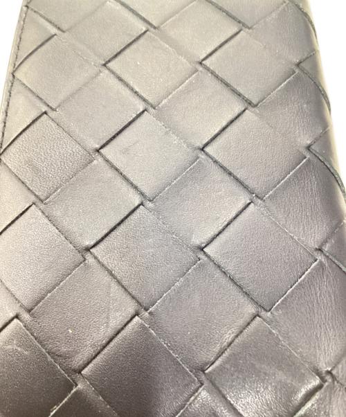 BOTTEGA VENETA（ボッテガベネタ）BOTTEGA VENETA (ボッテガベネタ) イントレチャートフラップカードケース ネイビー×マスタードの古着・服飾アイテム