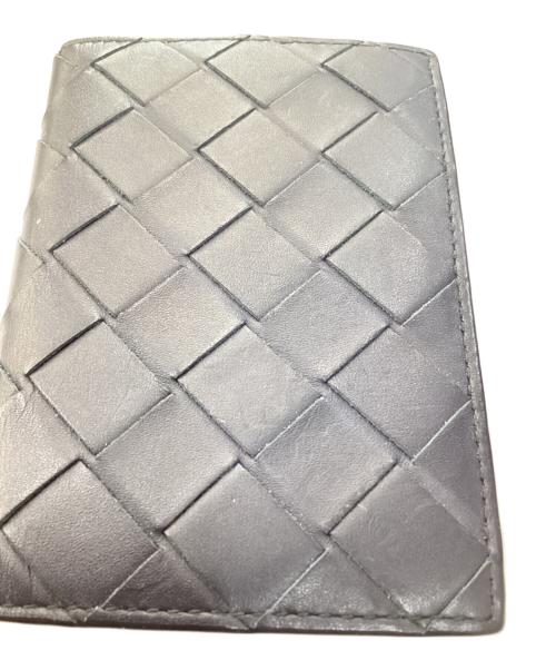 BOTTEGA VENETA（ボッテガベネタ）BOTTEGA VENETA (ボッテガベネタ) イントレチャートフラップカードケース ネイビー×マスタードの古着・服飾アイテム