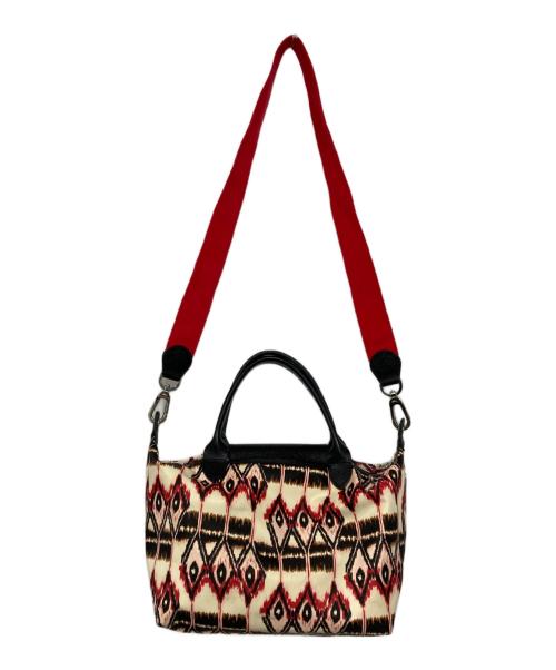 LONGCHAMP（ロンシャン）LONGCHAMP (ロンシャン) 2WAYバッグ アイボリー×レッドの古着・服飾アイテム