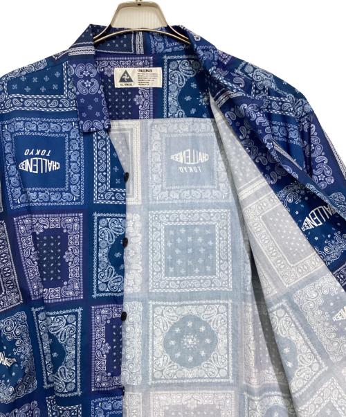 CHALLENGER（チャレンジャー）CHALLENGER (チャレンジャー) S/S BANDANA SHIRT ブルー×ホワイト サイズ:XLの古着・服飾アイテム