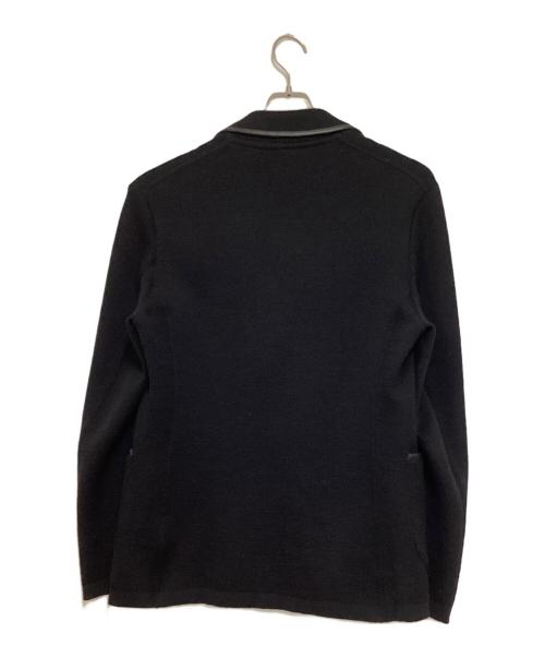 TOMORROW LAND tricot（トゥモローランド トリコ）TOMORROW LAND tricot (トゥモローランド トリコ) ウール レザーパイピングダブル4Bニットジャケット ブラック サイズ:Sの古着・服飾アイテム