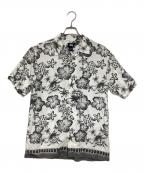 stussyステューシー）の古着「90’S裾刺繍..アロハシャツ」｜ホワイト×グレー