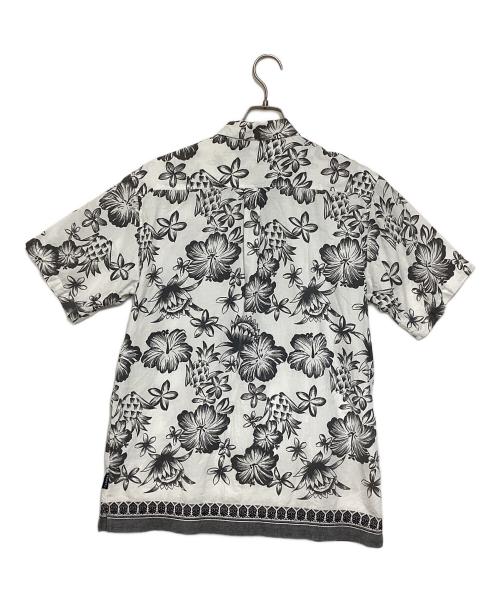 stussy（ステューシー）stussy (ステューシー) 90’S裾刺繍..アロハシャツ ホワイト×グレー サイズ:Mの古着・服飾アイテム