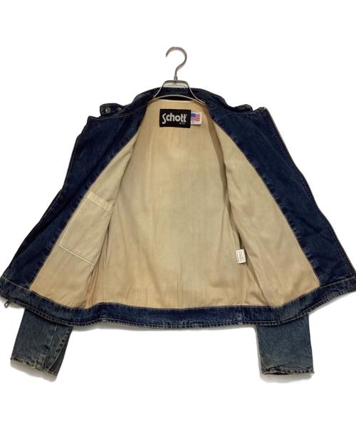 Schott（ショット）Schott (ショット) シングルデニムライダースジャケット インディゴ サイズ:Sの古着・服飾アイテム