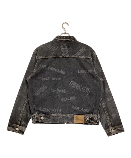 stussy（ステューシー）stussy (ステューシー) WORLDWIDE ZIP WORK JACKETデニムジャケット ブラック サイズ:Mの古着・服飾アイテム