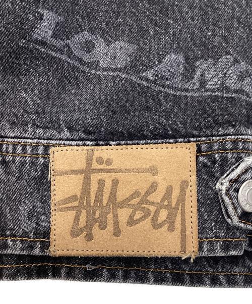 stussy（ステューシー）stussy (ステューシー) WORLDWIDE ZIP WORK JACKETデニムジャケット ブラック サイズ:Mの古着・服飾アイテム