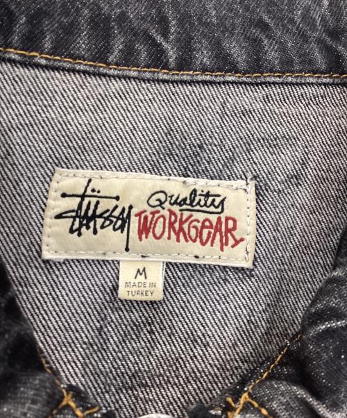 stussy（ステューシー）stussy (ステューシー) WORLDWIDE ZIP WORK JACKETデニムジャケット ブラック サイズ:Mの古着・服飾アイテム
