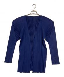 ISSEY MIYAKE（イッセイミヤケ）の古着「プリーツカーディガン」｜ネイビー