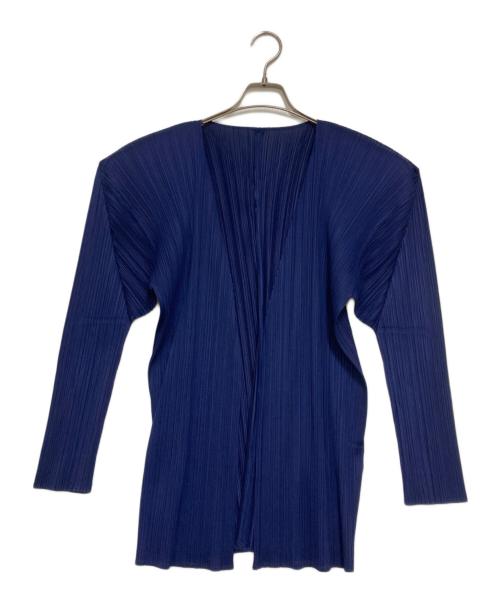 ISSEY MIYAKE（イッセイミヤケ）ISSEY MIYAKE (イッセイミヤケ) プリーツカーディガン ネイビー サイズ:Ｌの古着・服飾アイテム